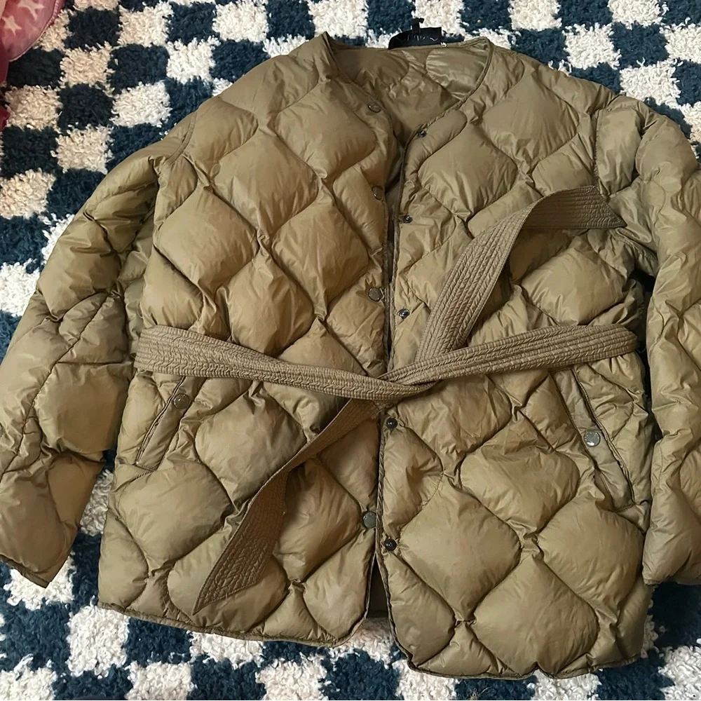 rag & bone Olive Quilted Belted Puffer Jacket - Picture 4 of 10